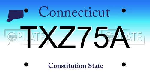 TXZ75A Connecticut License Plate