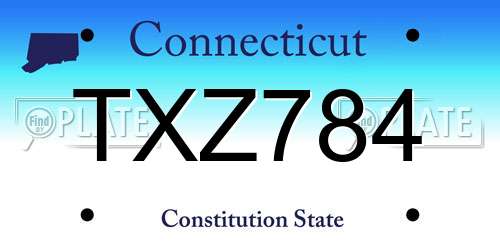 TXZ784 Connecticut License Plate