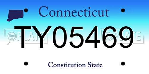 TY05469 Connecticut License Plate