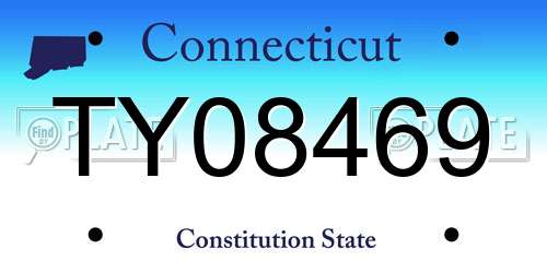 TY08469 Connecticut License Plate