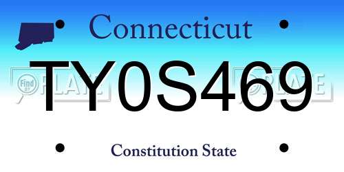 TY0S469 Connecticut License Plate