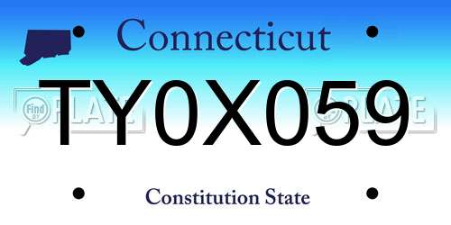 TY0X059 Connecticut License Plate