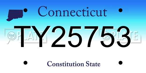 TY25753 Connecticut License Plate