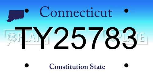TY25783 Connecticut License Plate