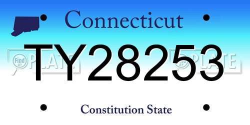 TY28253 Connecticut License Plate