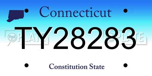 TY28283 Connecticut License Plate