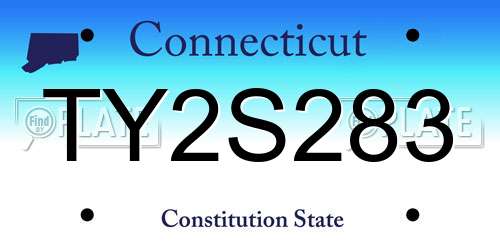 TY2S283 Connecticut License Plate