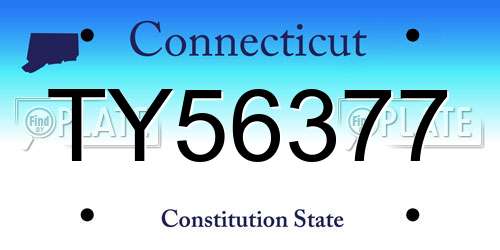 TY56377 Connecticut License Plate