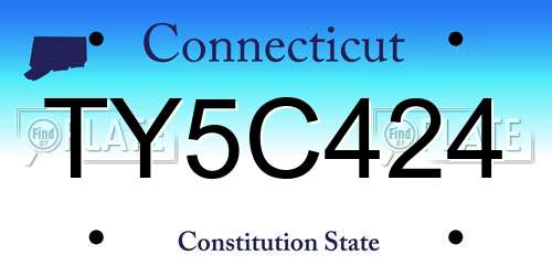 TY5C424 Connecticut License Plate
