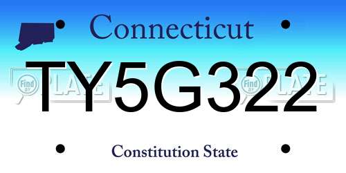 TY5G322 Connecticut License Plate