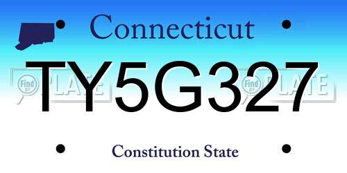 TY5G327 Connecticut License Plate