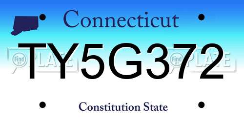 TY5G372 Connecticut License Plate