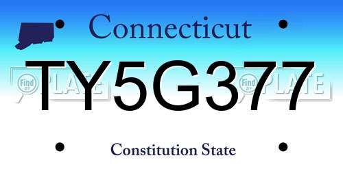 TY5G377 Connecticut License Plate