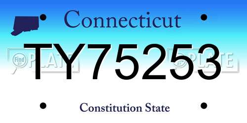 TY75253 Connecticut License Plate