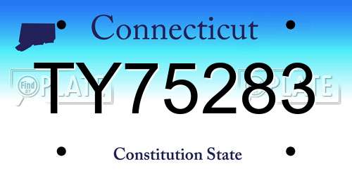 TY75283 Connecticut License Plate