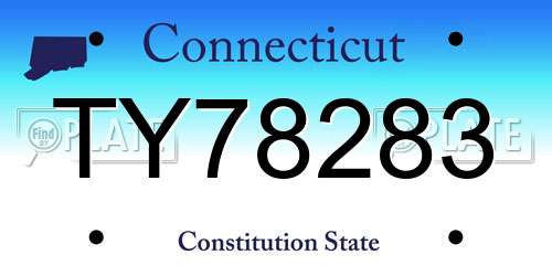 TY78283 Connecticut License Plate