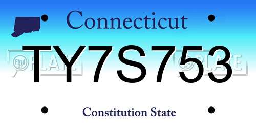 TY7S753 Connecticut License Plate