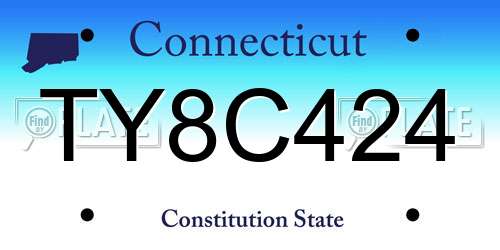 TY8C424 Connecticut License Plate