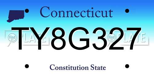 TY8G327 Connecticut License Plate