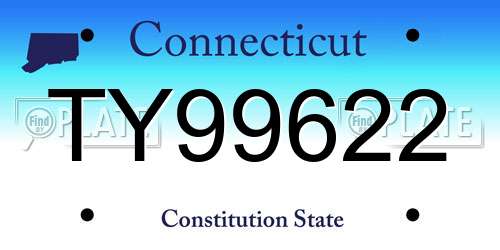 TY99622 Connecticut License Plate