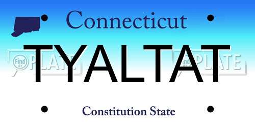 TYALTAT Connecticut License Plate