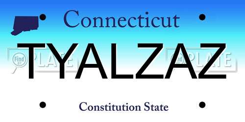 TYALZAZ Connecticut License Plate