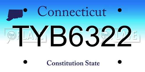 TYB6322 Connecticut License Plate