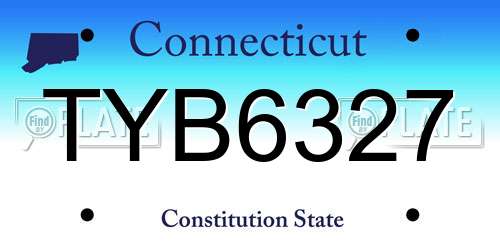 TYB6327 Connecticut License Plate