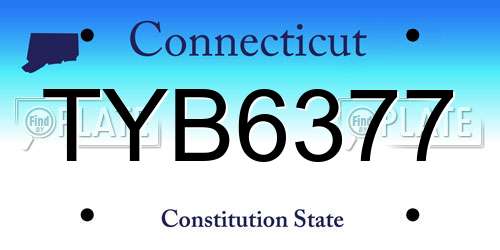 TYB6377 Connecticut License Plate