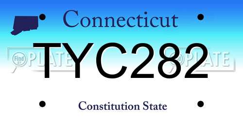 TYC282 Connecticut License Plate