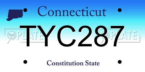 TYC287 Connecticut License Plate