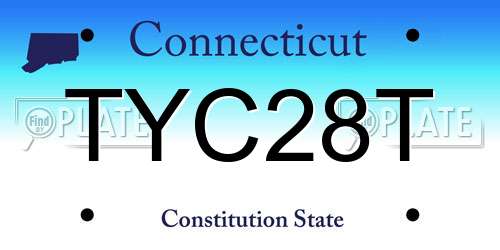 TYC28T Connecticut License Plate