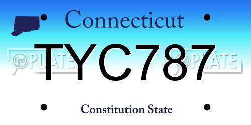 TYC787 Connecticut License Plate
