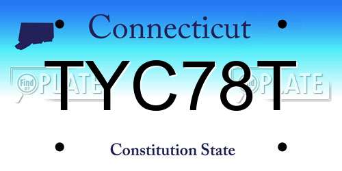 TYC78T Connecticut License Plate