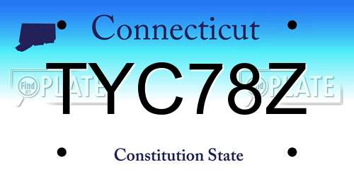 TYC78Z Connecticut License Plate