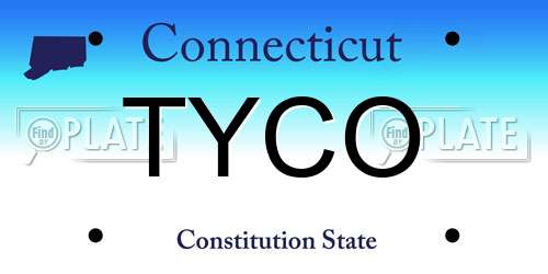 TYCO Connecticut License Plate