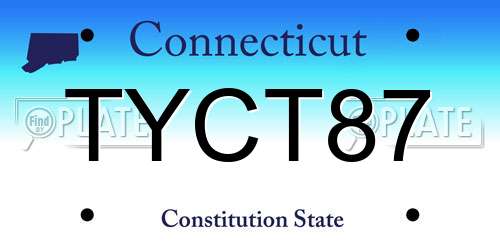 TYCT87 Connecticut License Plate