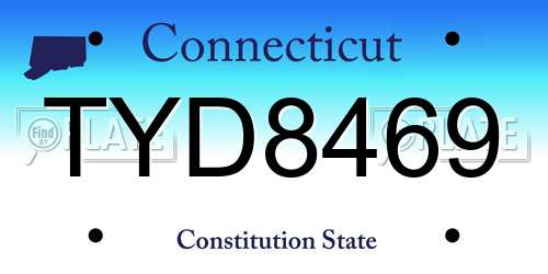 TYD8469 Connecticut License Plate