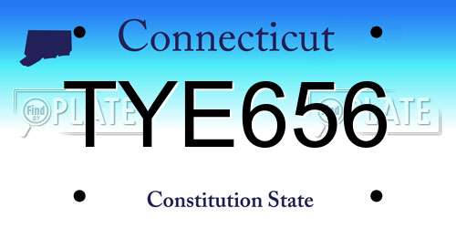 TYE656 Connecticut License Plate