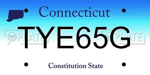 TYE65G Connecticut License Plate