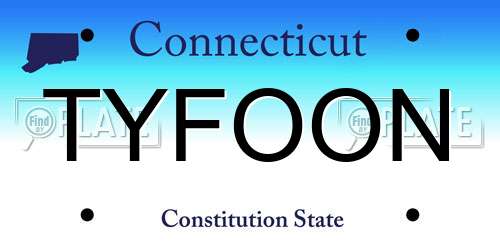 TYFOON Connecticut License Plate