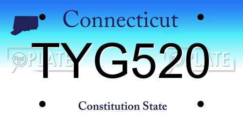 TYG520 Connecticut License Plate
