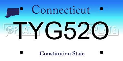 TYG52O Connecticut License Plate