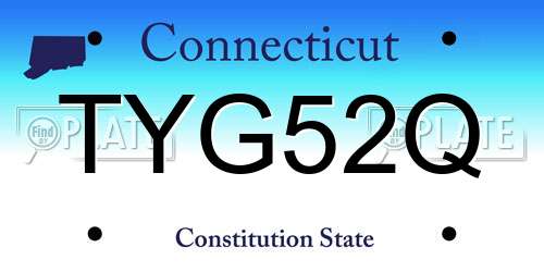 TYG52Q Connecticut License Plate