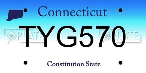 TYG570 Connecticut License Plate