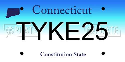 TYKE25 Connecticut License Plate