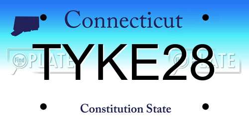 TYKE28 Connecticut License Plate