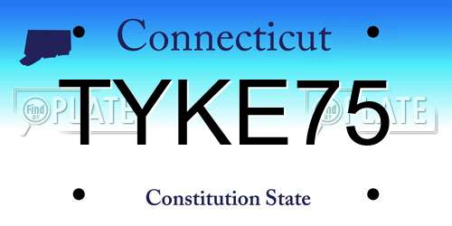 TYKE75 Connecticut License Plate