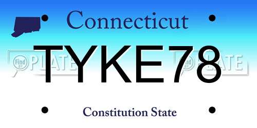 TYKE78 Connecticut License Plate