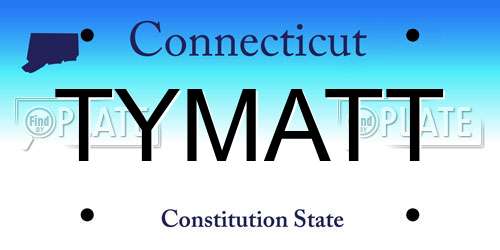 TYMATT Connecticut License Plate